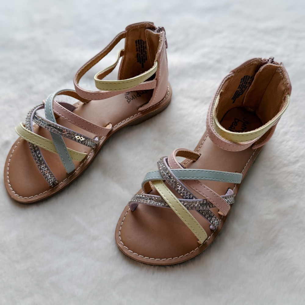 Jumping Beans Pink and Green Sandals